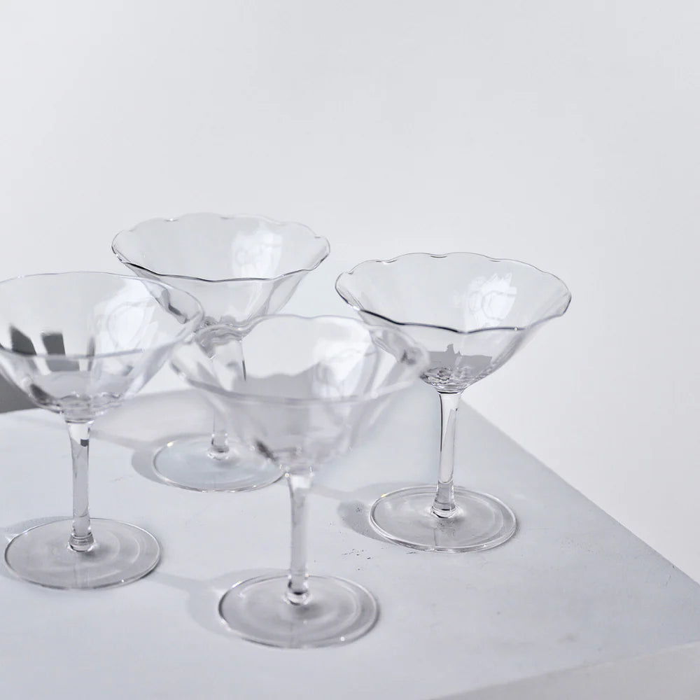 FLEUR COCKTAIL COUPE - CLEAR - SET OF 4