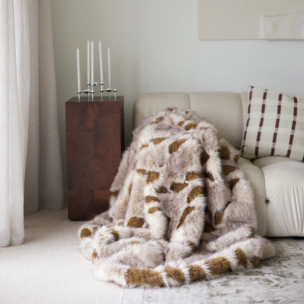 Serene Vegan Fur Throw - Multi