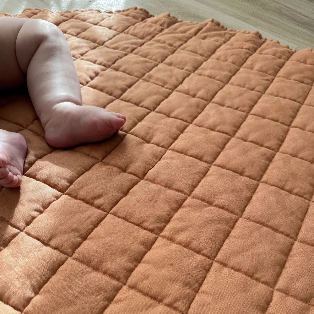 100% FRENCH FLAX LINEN PLAYMAT - HAZELNUT