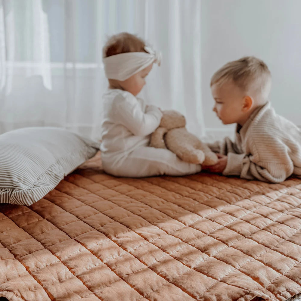 100% FRENCH FLAX LINEN PLAYMAT - HAZELNUT