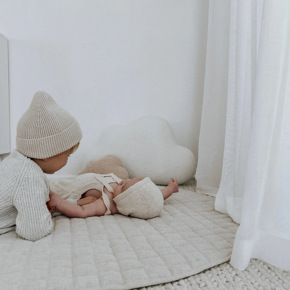 100% FRENCH FLAX LINEN PLAYMAT - NATURAL OAT