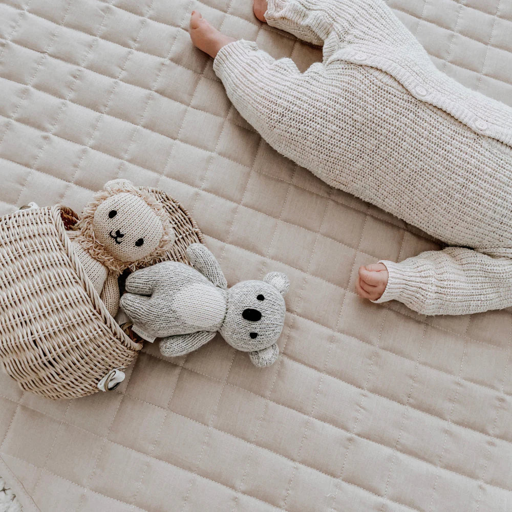 100% FRENCH FLAX LINEN PLAYMAT - LATTE