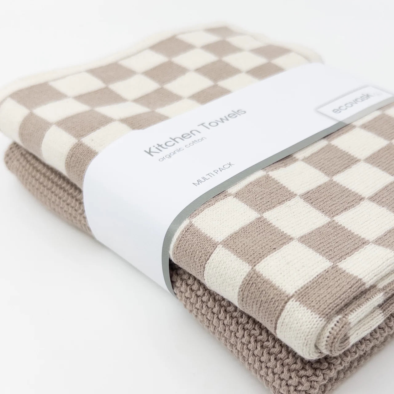 2 Pack Kitchen Towel Combo - Cashew Chequer with Hummus