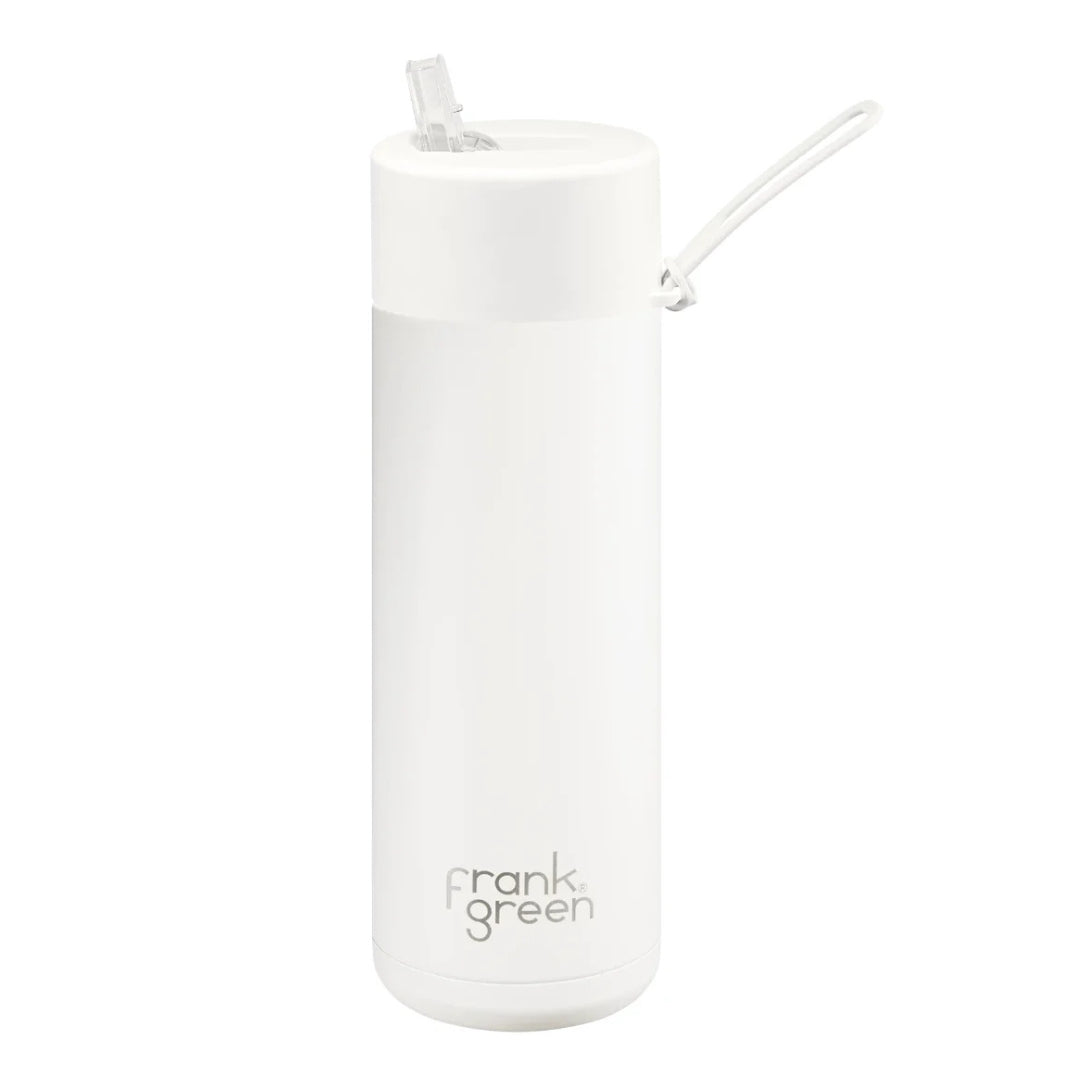 Ceramic Reusable 20oz/595ml Bottle with Straw Lid - Cloud