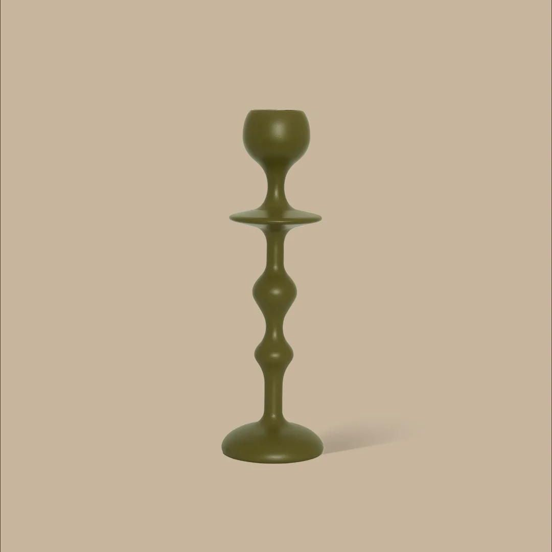 Infinity Candle Holder - Olive Medium