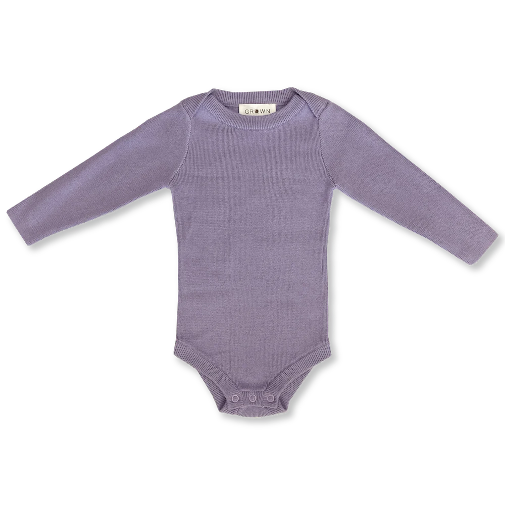 ORGANIC RIBBED ESSENTIAL BODYSUIT - IRIS