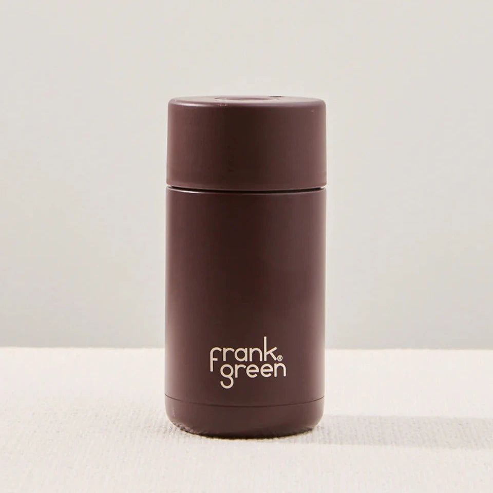 Ceramic Reusable Cup 12oz/355ml Push Button Lid - Chocolate