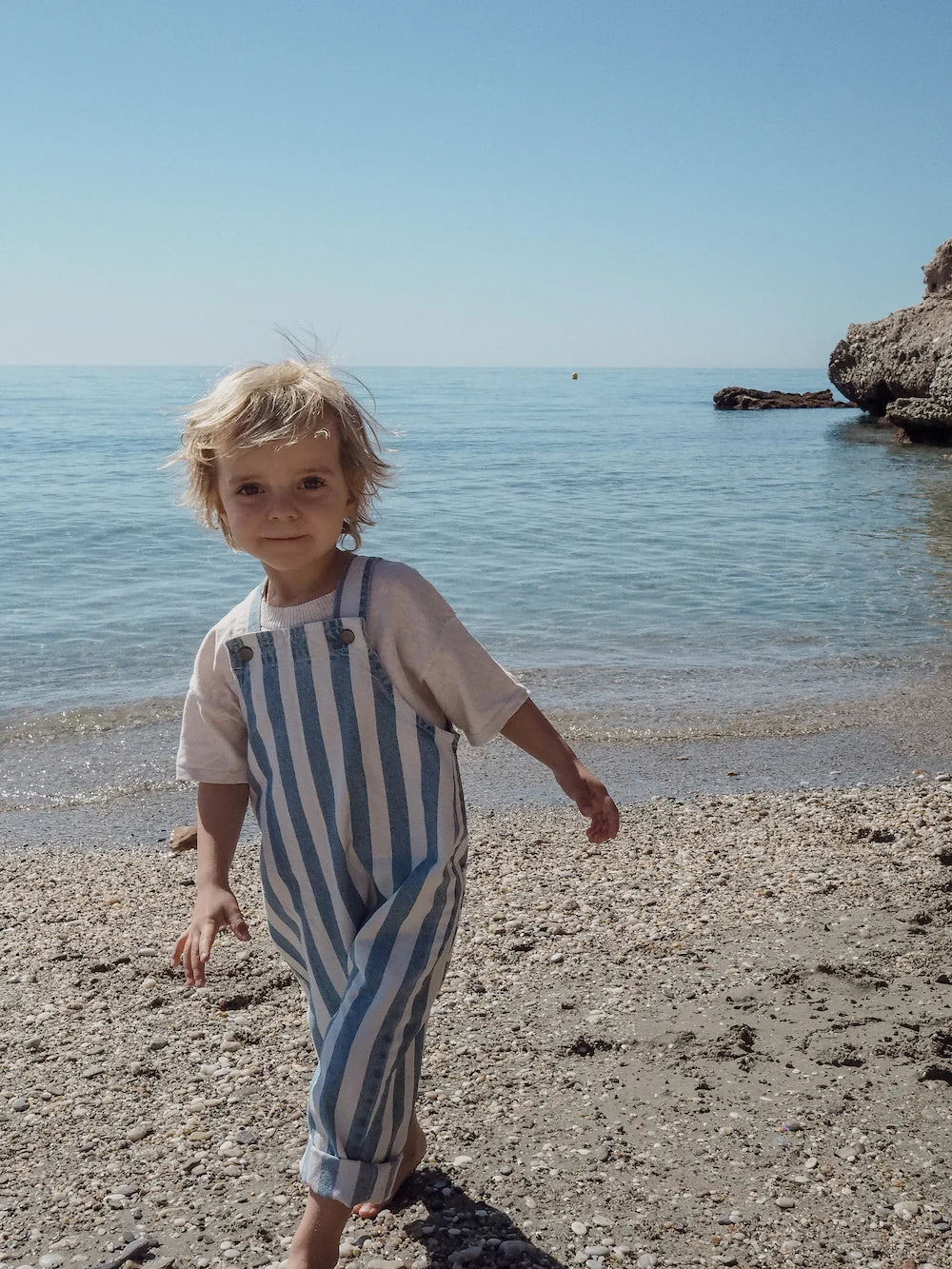 DENIM STRIPE OVERALLS