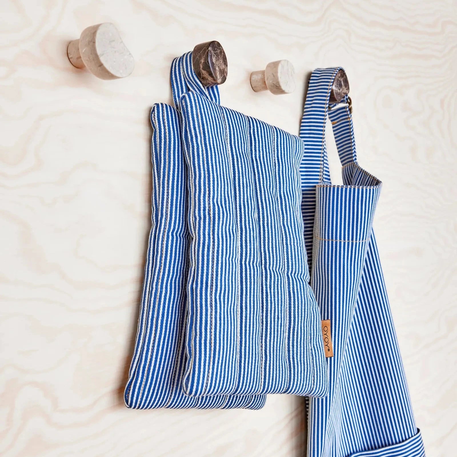 Striped Denim Potholder - Set of 2