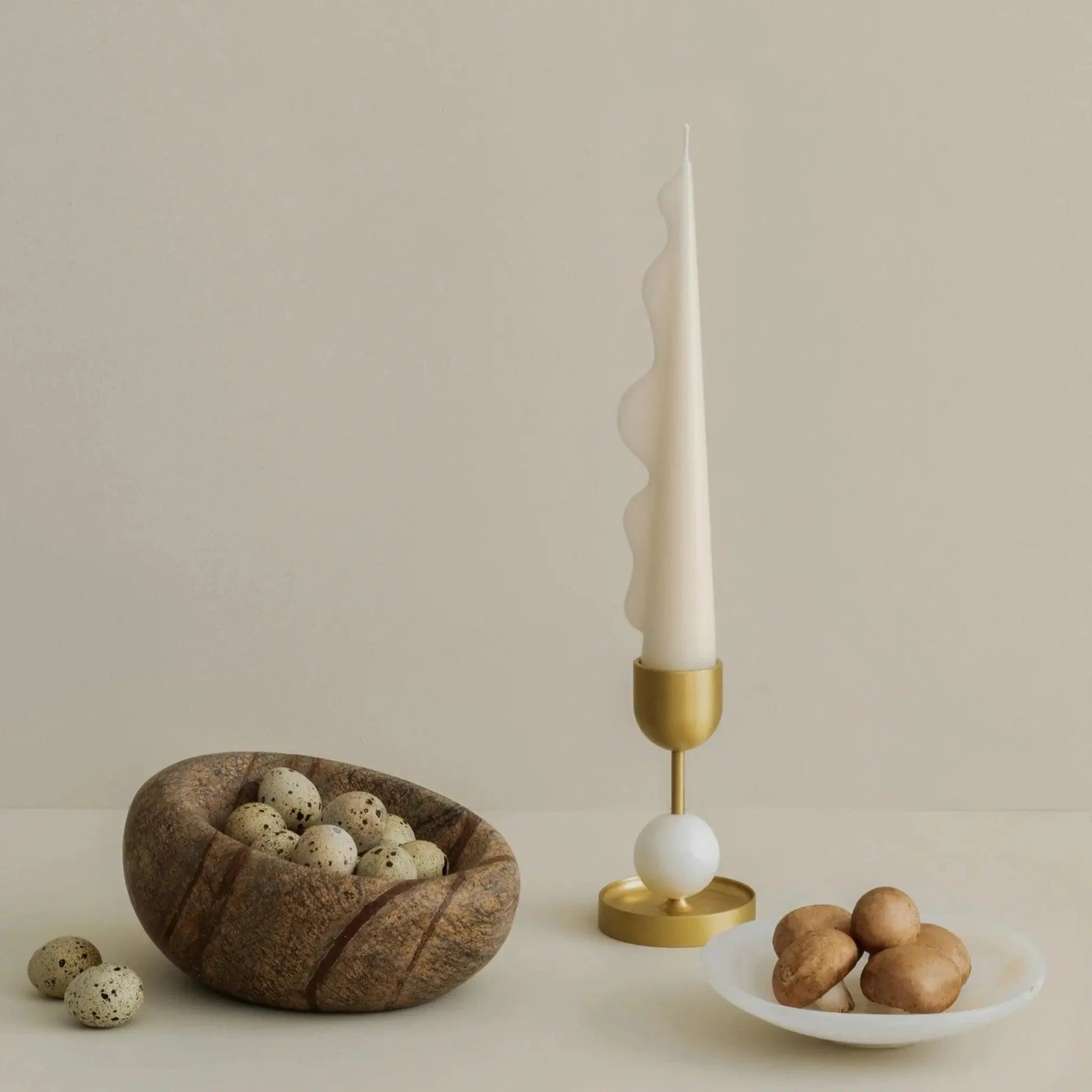 Seaweed Pillar Candle - White