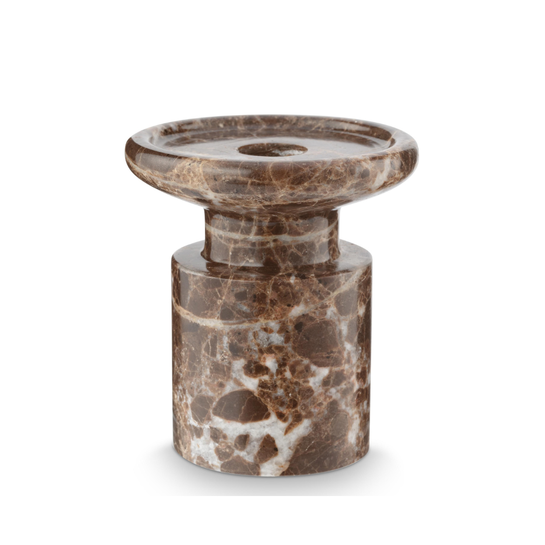 Candle Holder Marble Brown 9x10cm