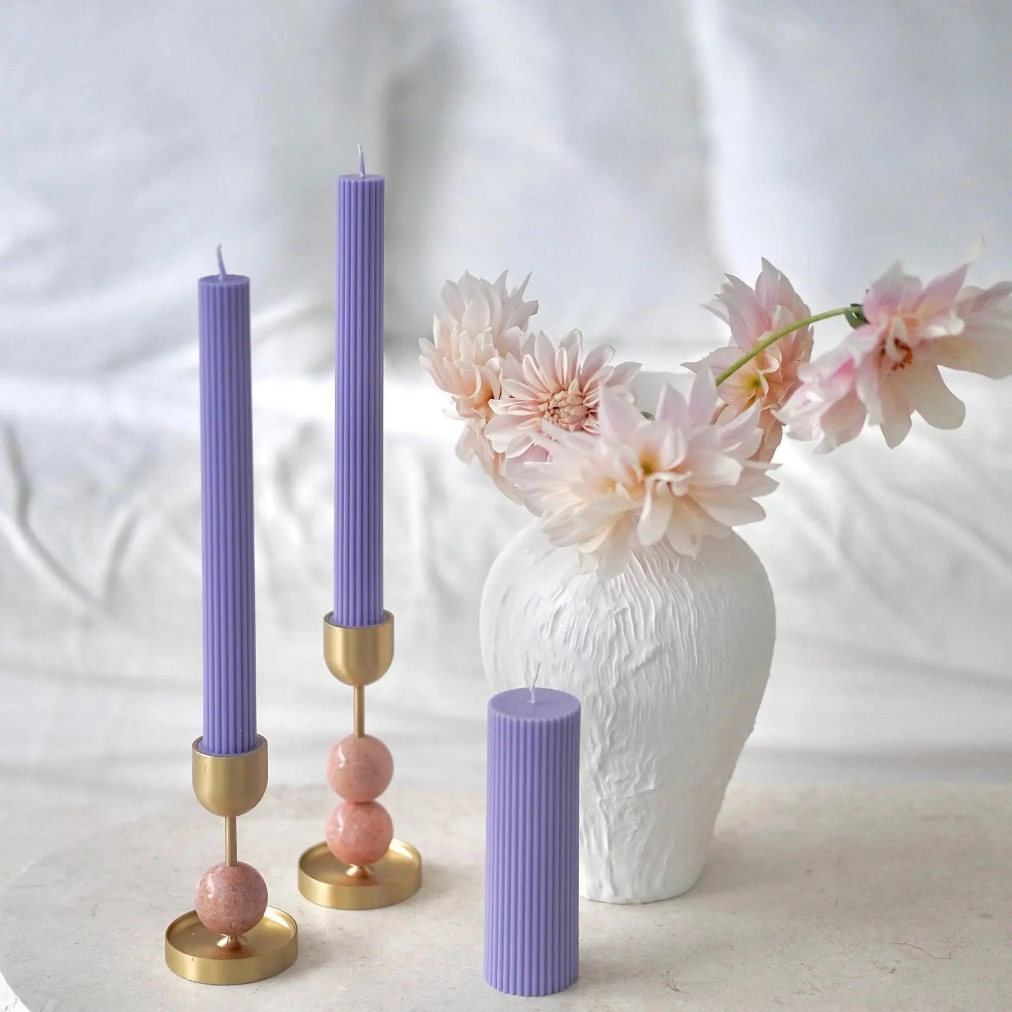 Wide Column Pillar Candle - Periwinkle