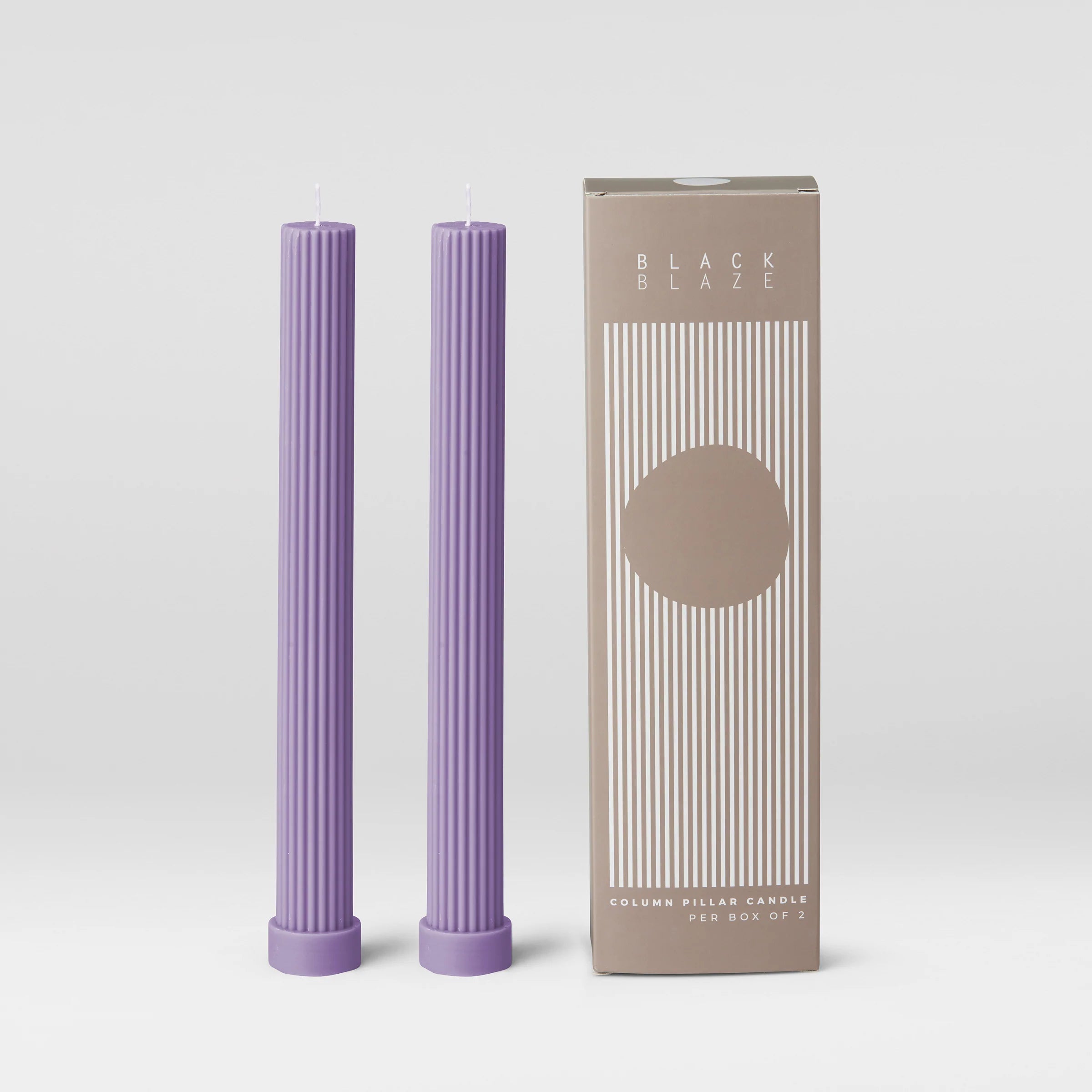 Column Pillar Candle Duo - Periwinkle