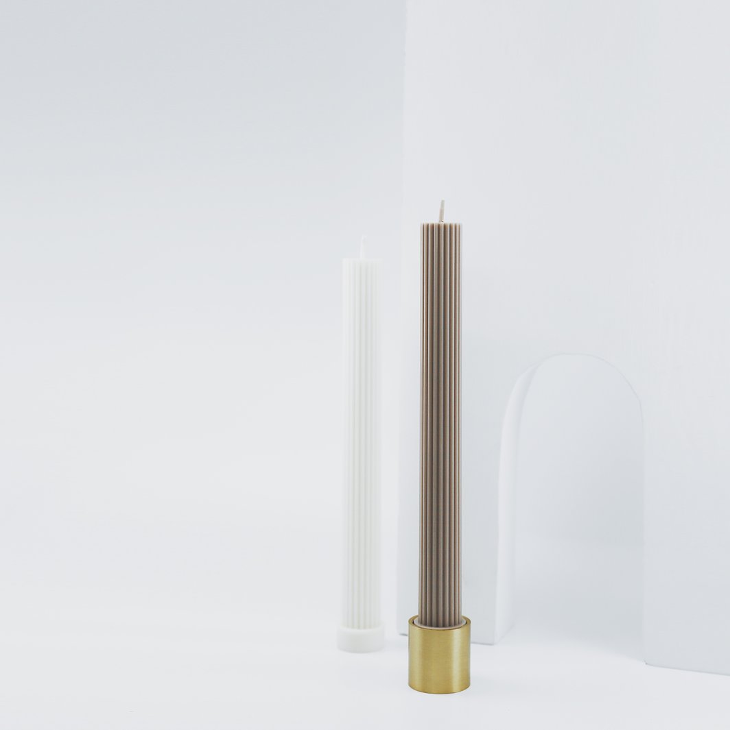 Column Brass Candle Holder