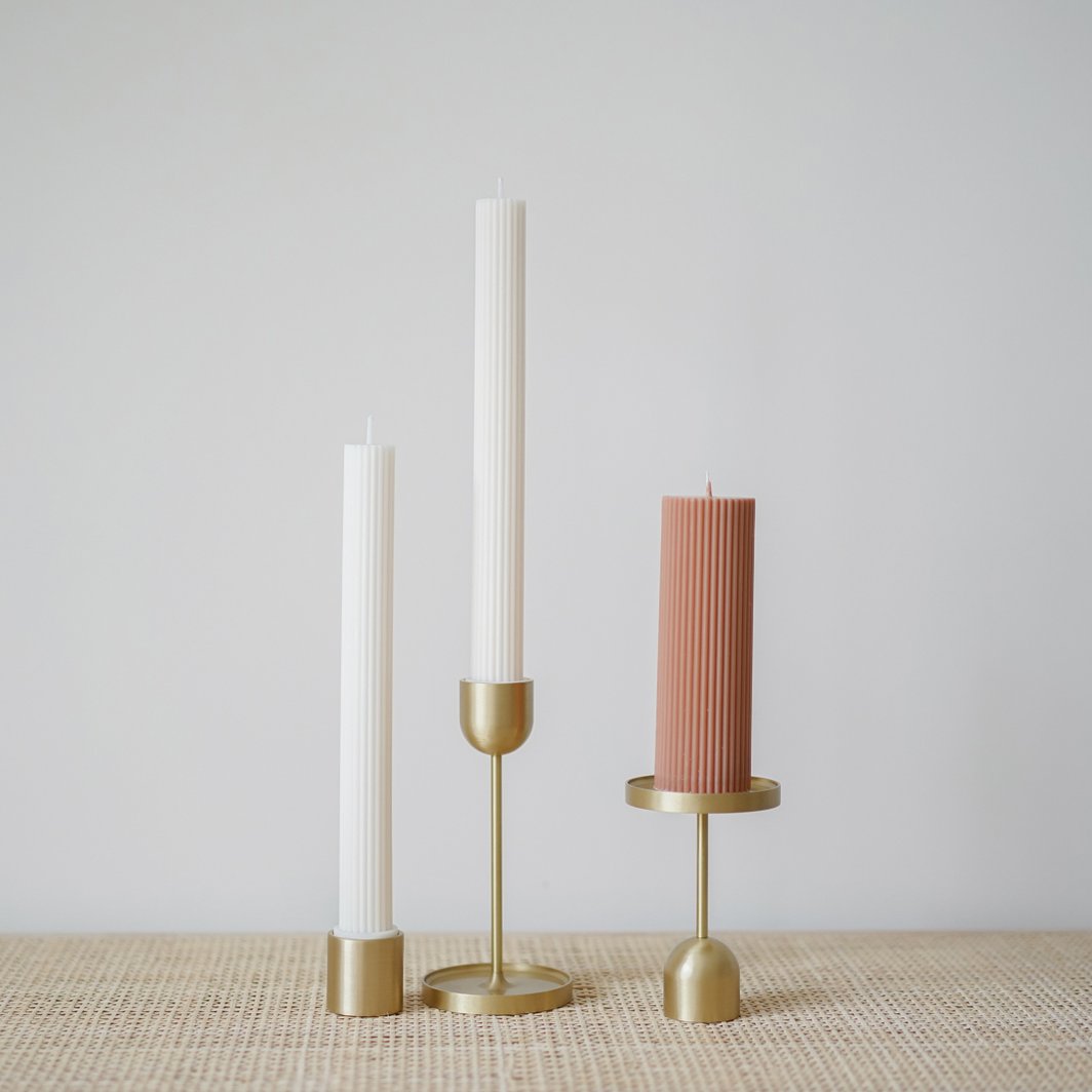 Wide Column Pillar Candle - Cream White