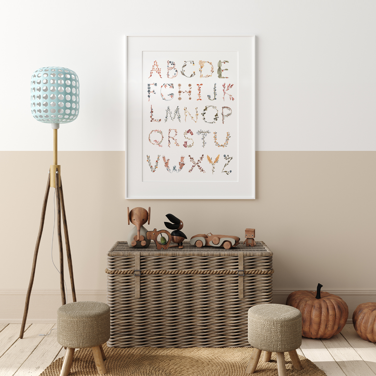 Alphabet Floral Poster