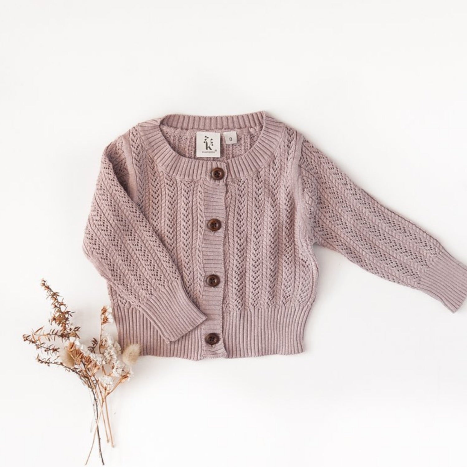 Penny Light Cotton Knit Cardigan - Dusty Rose