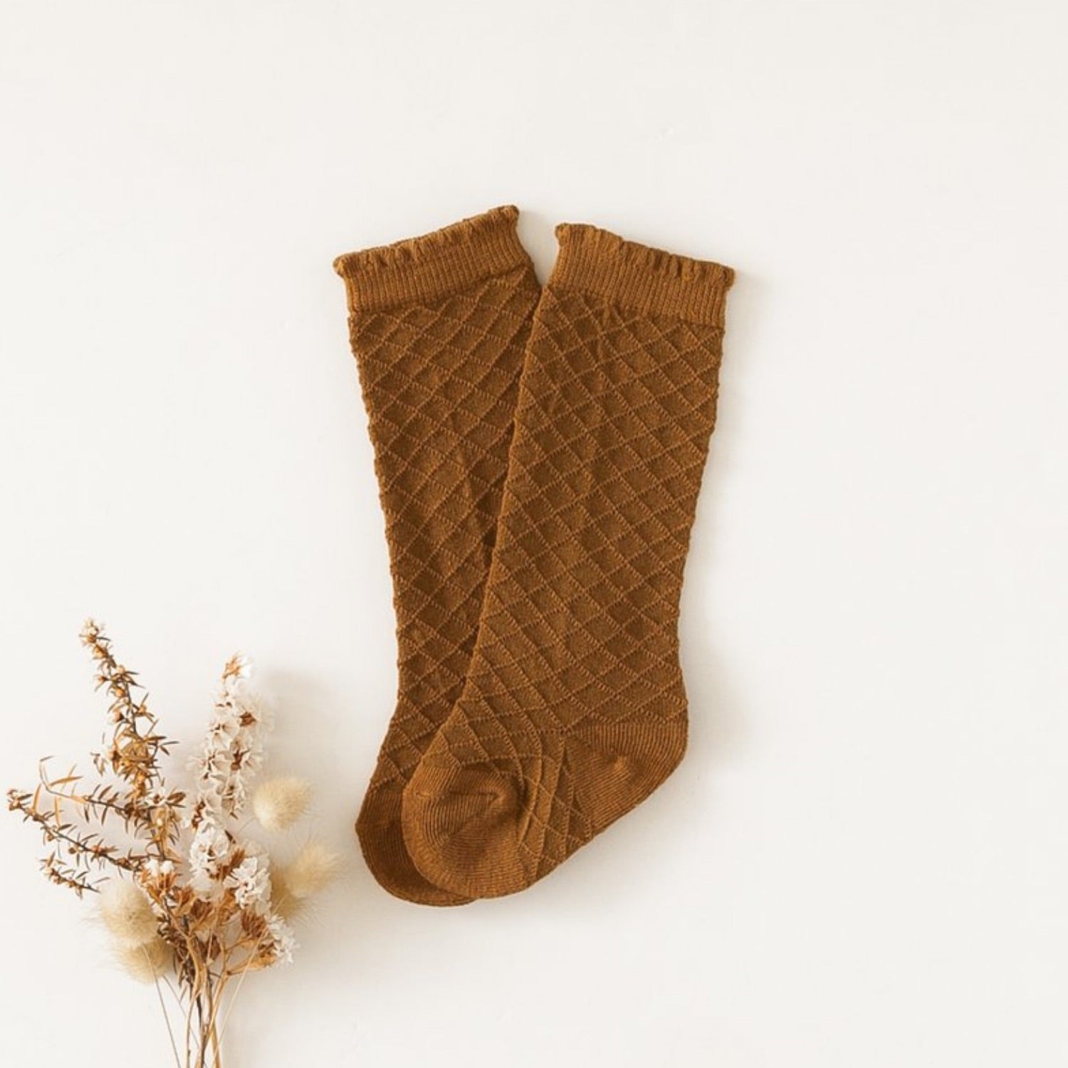 Picnic Knee-High Socks - Chestnut