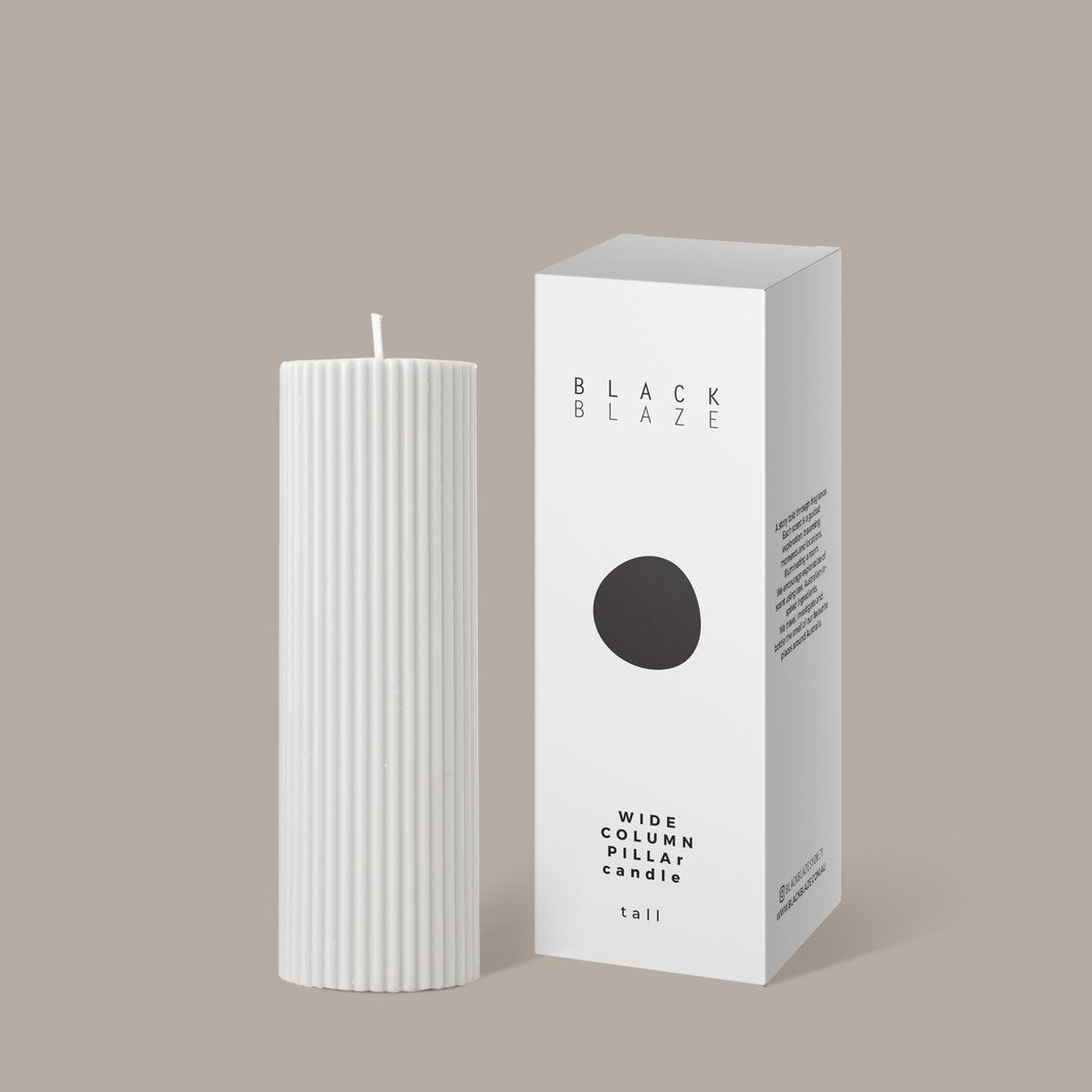 Wide Column Pillar Candle - Cream White