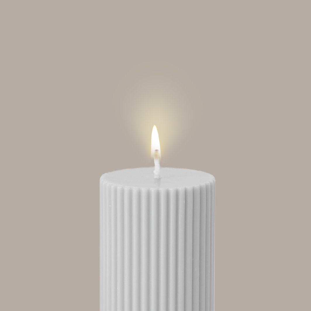 Wide Column Pillar Candle - Cream White