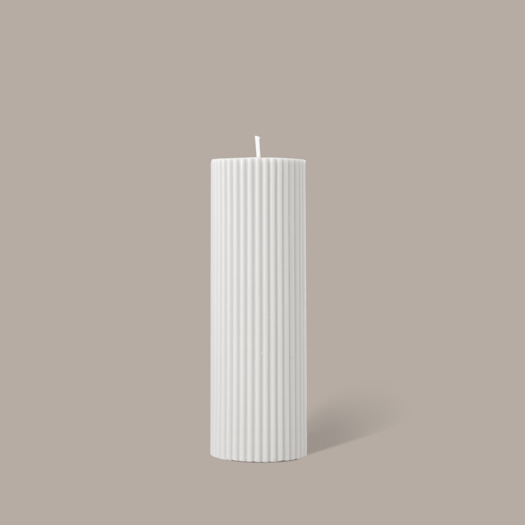 Wide Column Pillar Candle - Cream White