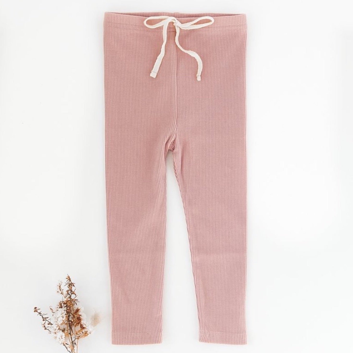 Ribbed Cotton Leggings - Blush