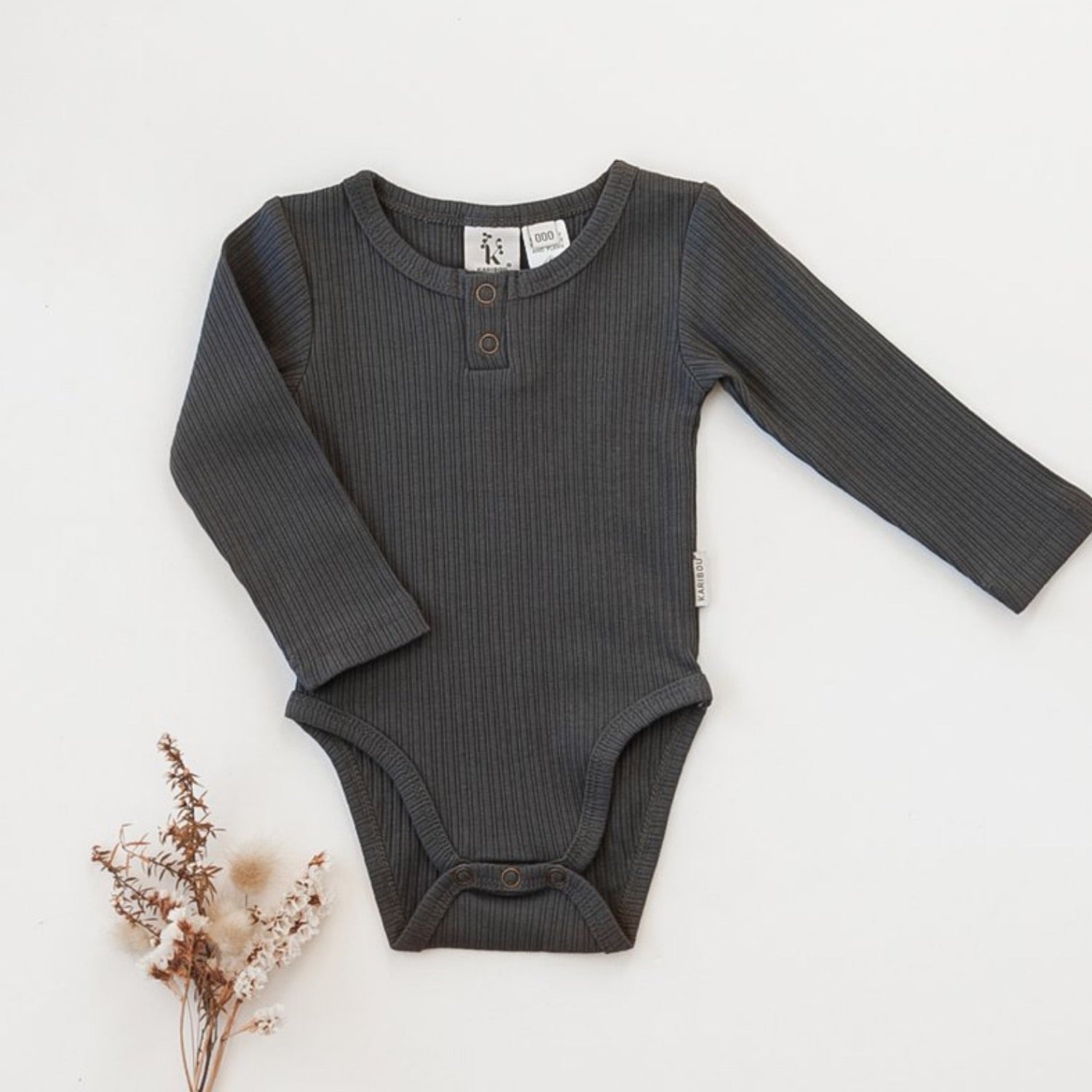 Willow Long Sleeve Cotton Bodysuit - Pepper