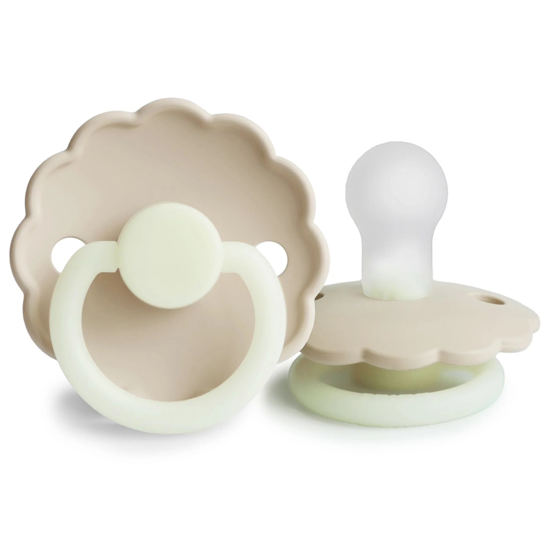 Daisy Cream Night Natural Rubber Pacifier 2 Pack - 0-6 Months