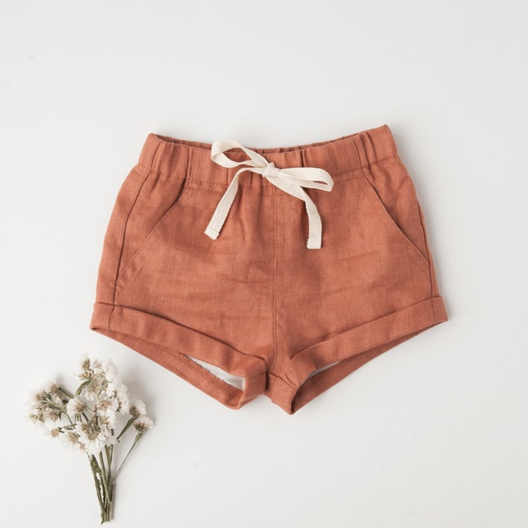 Lucy Girls Linen Shorts - Sunkiss