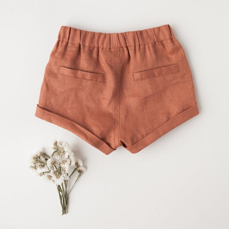 Lucy Girls Linen Shorts - Sunkiss